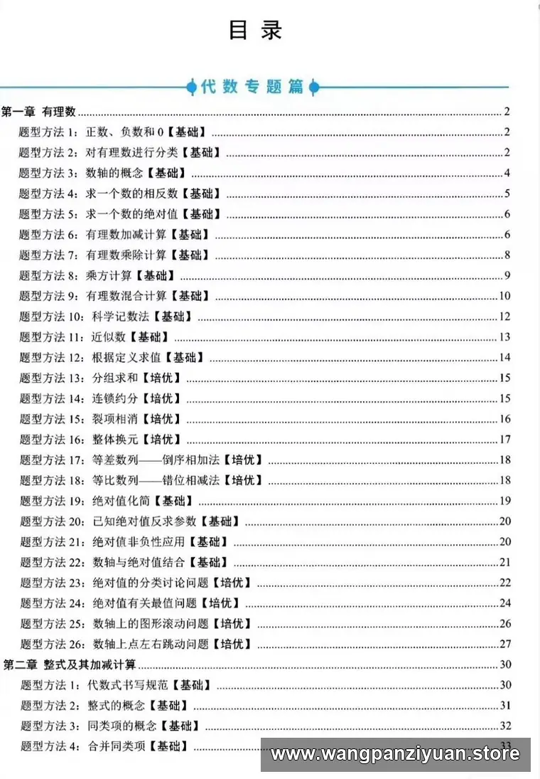 初中题型方法全归纳